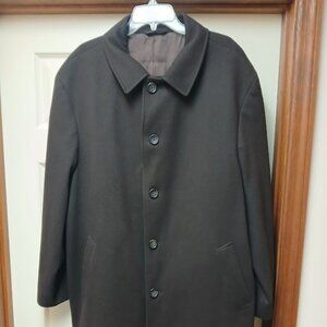 John W Nordstrom Loro Piana 48L Brown Storm System Wool Top Coat Italian Fabric